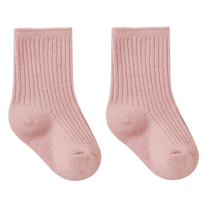 Calcetines de bebé Otoño e Invierno Nuevo cepillado cálido engrosado cepillado calcetines recién nacidos bebé peinado algodón doble aguja media pantorrilla Calcetines