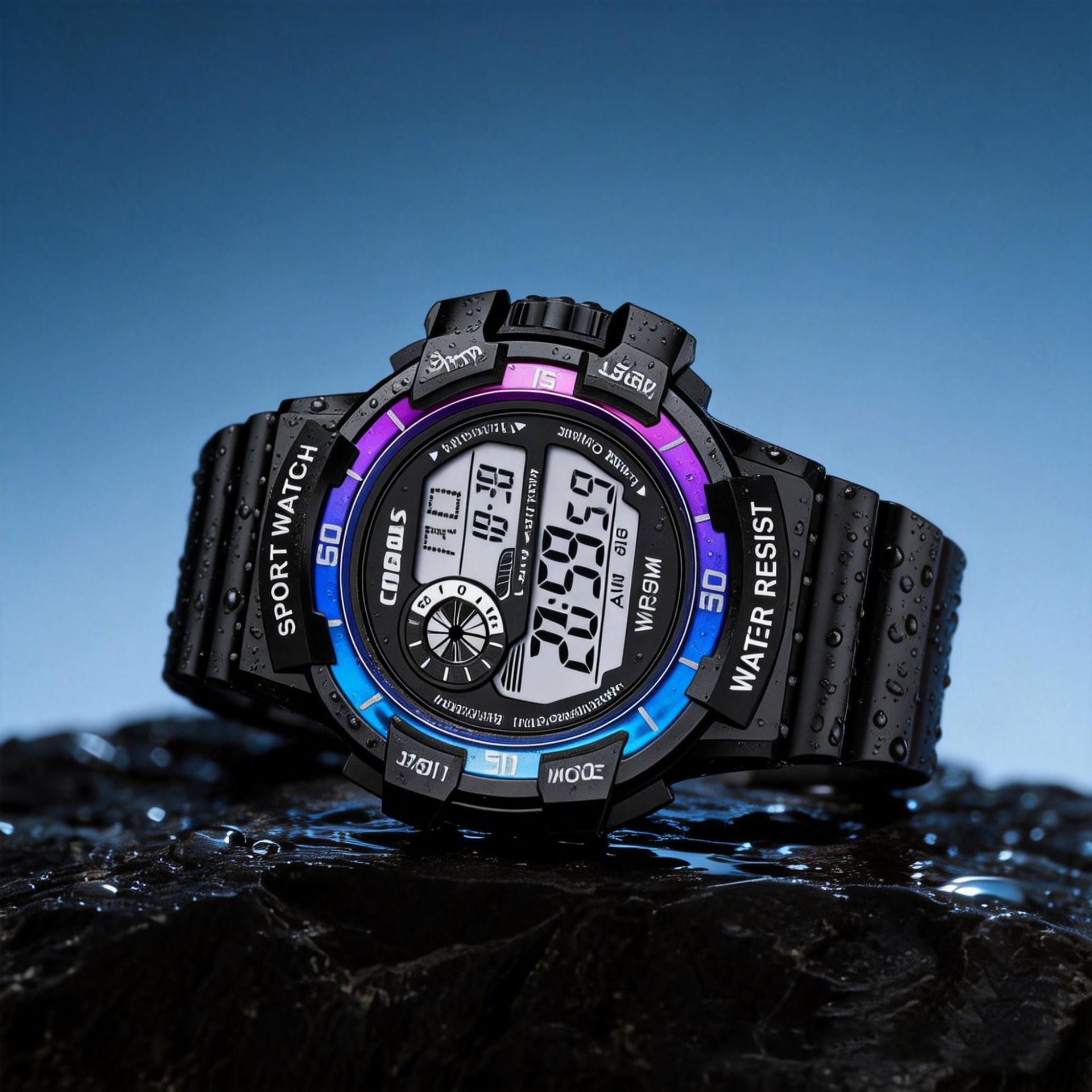 Cross-Border Student Fashion Sports Electronic Watch for Men, Simple Swimming Waterproof Luminous Function Alarm Clock Watch Wholesale