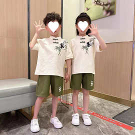 儿童汉服套装男童夏装中式唐装2三四5六岁宝宝夏天中国风短袖衣服