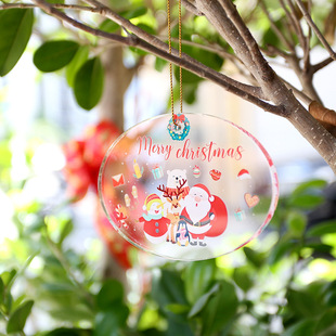 Cross-border Acrylic Pendant Holiday Decorations Christmas Tree Decoration Small Accessories Holiday Gift Pendant Double-sided Printing