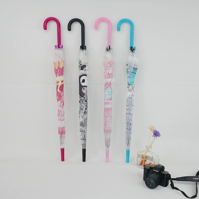 Производитель оптом креативный матовый детский зонтик студенческий мультяшный автоматический зонт с длинной ручкой подарочный зонт может использоваться как рекламный зонт