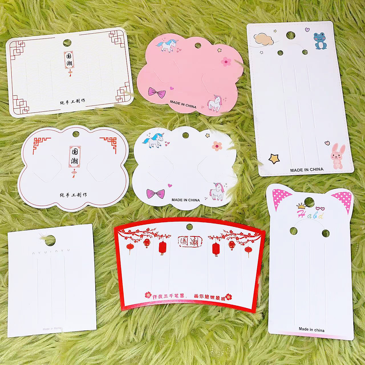 发夹卡纸饰品卡片发夹发圈卡纸手链卡片云朵发饰卡简约饰品配件