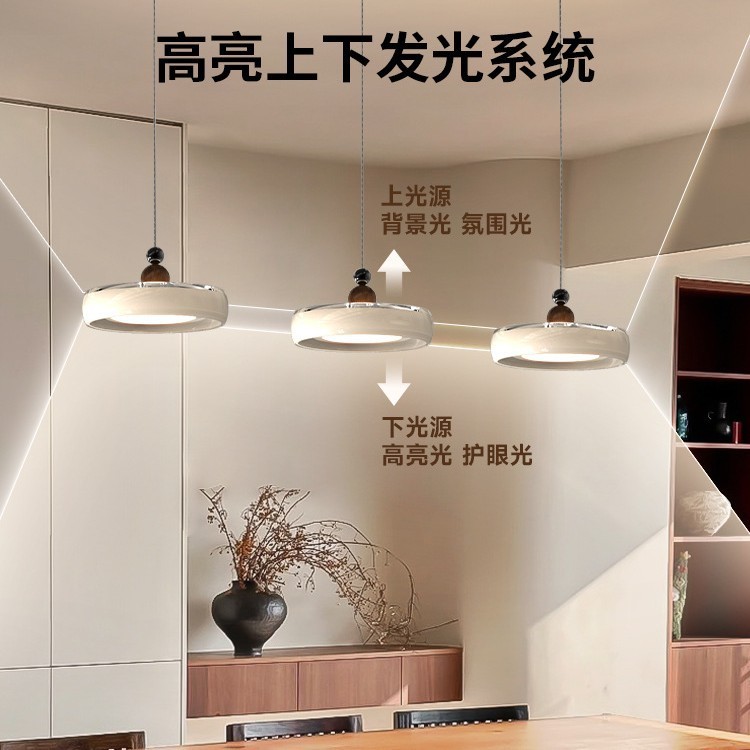 法式中古风香槟三头餐厅吊灯意式玻璃床头吊灯宋氏美学客厅大吊灯|undefined