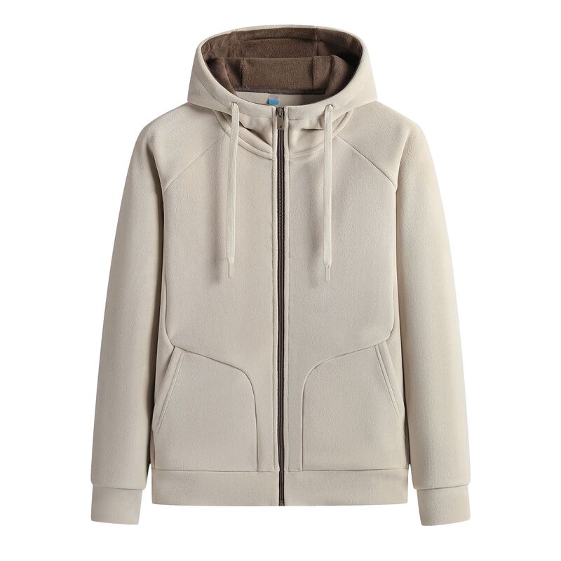 Autumn and Winter New Women's Double-Sided Composite Austrian Velvet Skin-Friendly Velvet Sweater Jacket Pure Color Hooded Fleece Cardigan Velvet Sweater