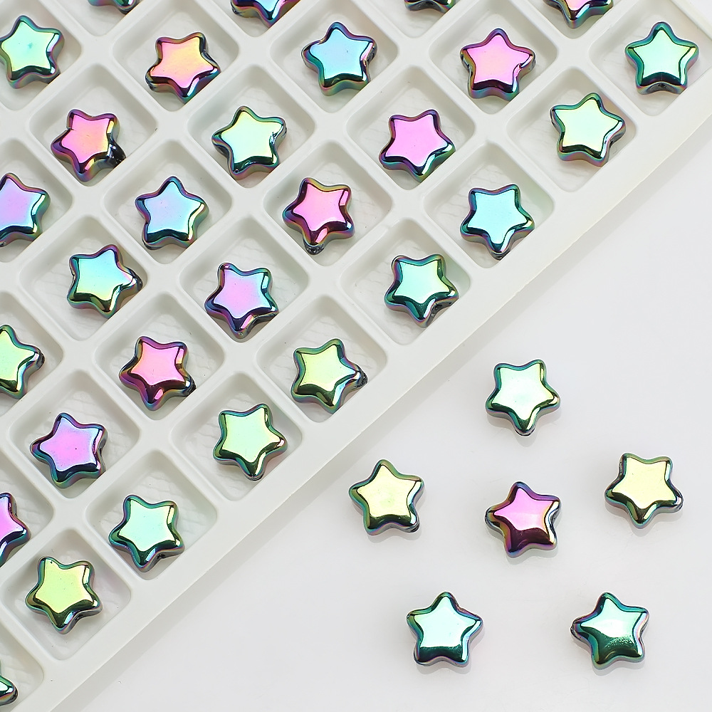 100 PCS/Package Diameter 8mm Hole 1~1.9mm Glass Star Beads display picture 24