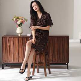 夏季新款冰丝女短袖开衫翻领睡衣时尚休闲女家居服图片色冰雪丝