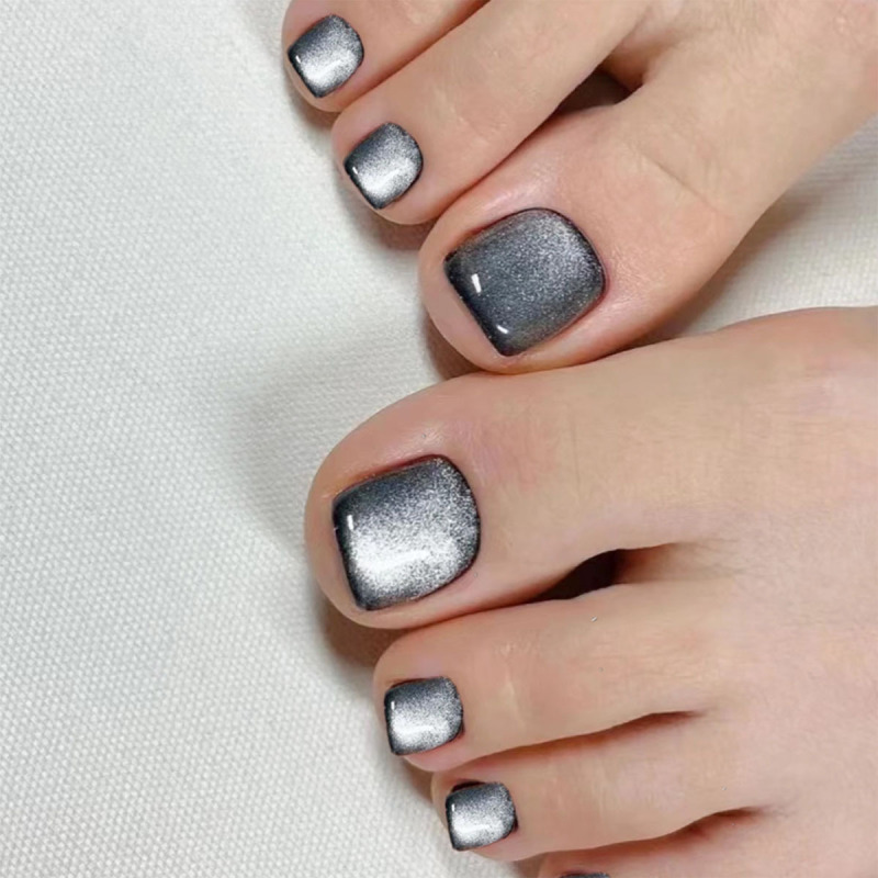 24 pieces of toenail patch high grade black stone cat eye wear nail nail nail piece finished nails nail wholesale