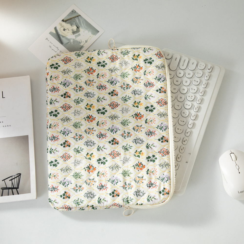 Cross-Border Korean Heart-Shaped Floral Tablet Bag Inner Sleeve Storage Bag 11inch 13inch 15inch Computer Protective Case