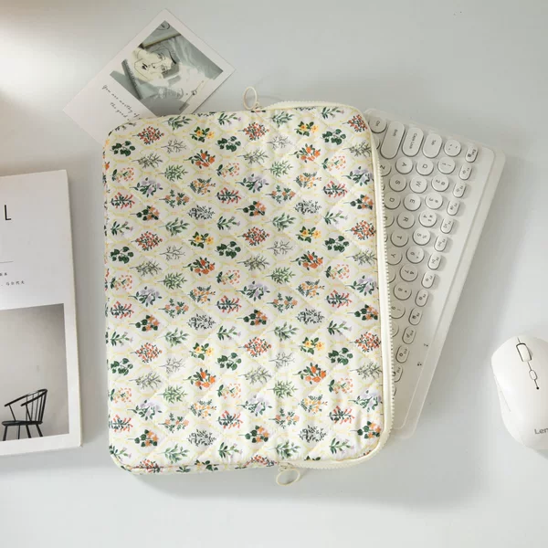 Cross-Border Korean Heart-Shaped Floral Tablet Bag Inner Sleeve Storage Bag 11inch 13inch 15inch Computer Protective Case