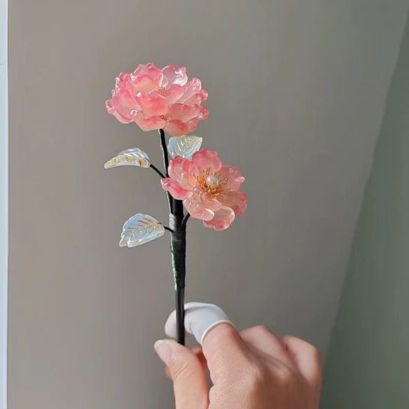 绝美的琉璃汉服头饰发饰民族风发簪古风木簪发钗高级盘发复古簪子|undefined