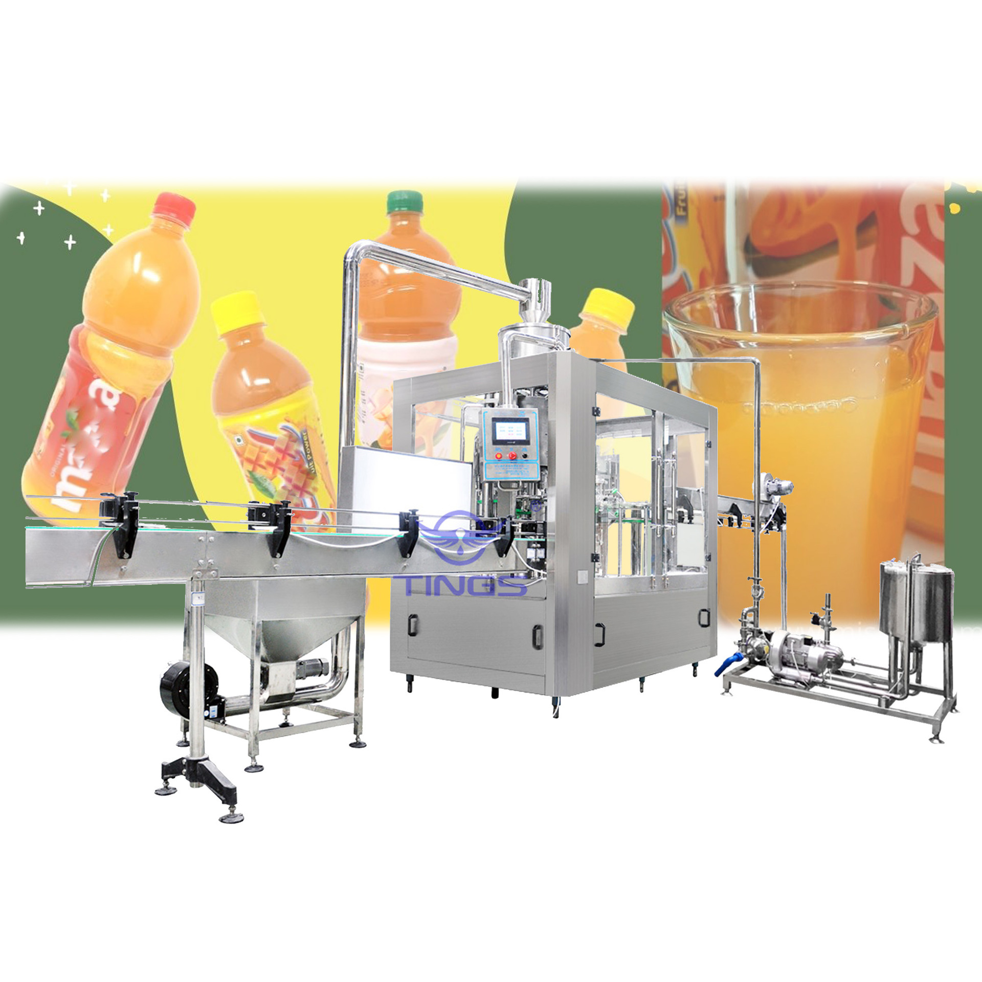 中小型果汁饮料生产线浓缩果汁加工设备水果汁茶饮料自动灌装设备