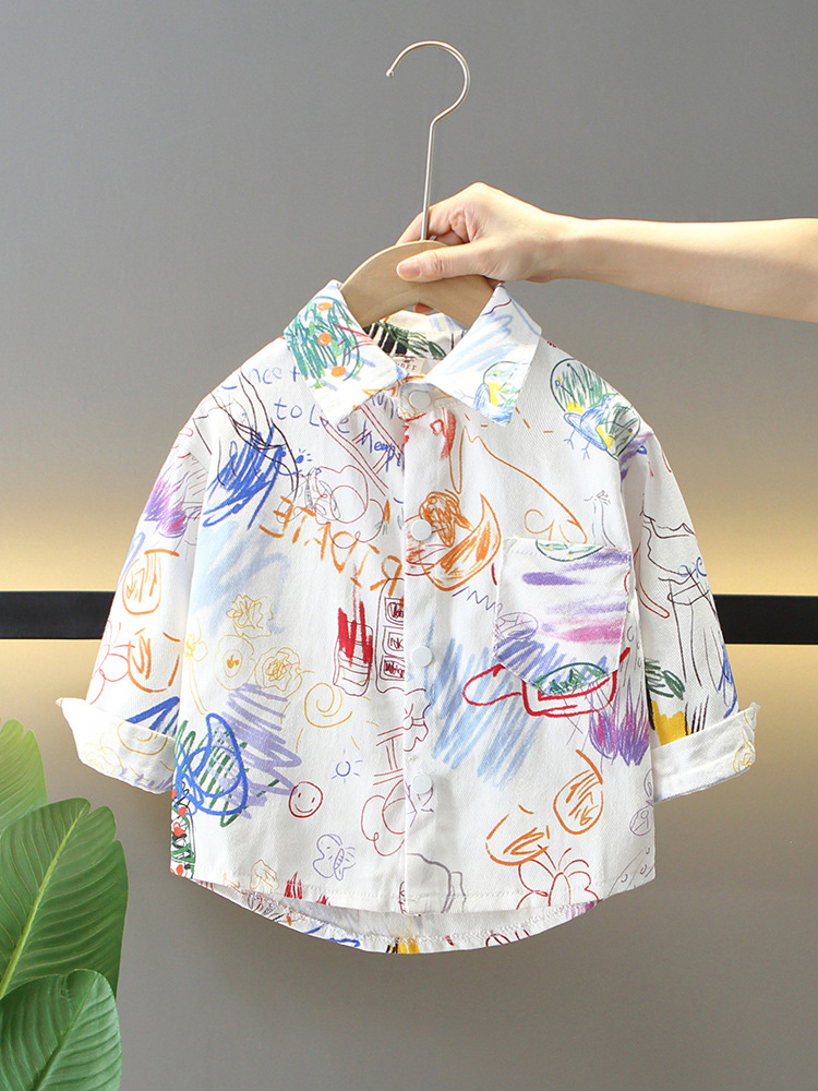 5869 Chaqueta de camisa de otoño para niños 2025 nueva ropa de otoño para niños hermosa tendencia de moda primavera y otoño para niños a principios de otoño