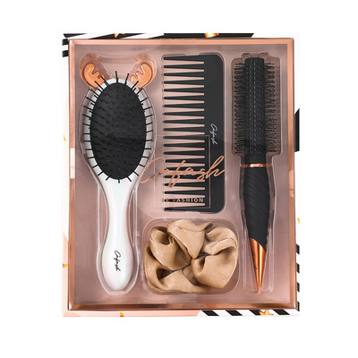 氣墊按摩梳寬齒梳造型梳發圈節日禮盒套裝送禮批發