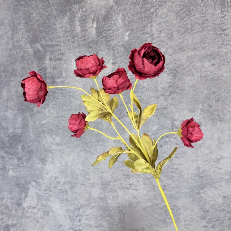 Flor Artificial 6-cabeza exquisita peonía artificial peonía flor boda Home Hotel accesorios de tiro Flor de seda flor artificial al por mayor