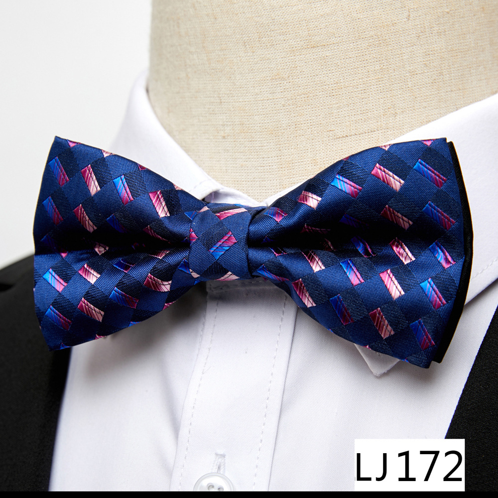 Cravatta formale da uomo con fiocco in seta poliestere con nuovo motivo_voghion.com