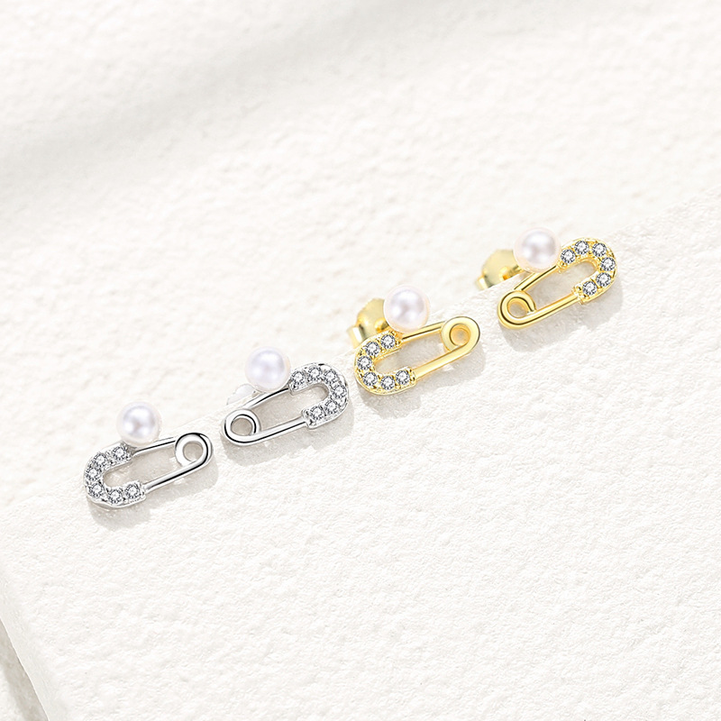 Estilo coreano s925 pendientes de plata esterlina de las mujeres pin simple pequeña oreja hueso Stud nueva moda en forma de espalda pendientes de plata joyería del oído