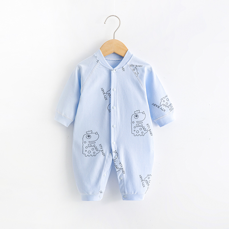 Otoño recién nacido de algodón puro sin hueso mameluco del bebé del mono Cuatro Estaciones hebilla mameluco del bebé recién nacido mameluco