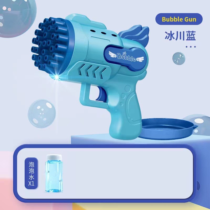 Explosión máquina de burbujas automática pequeña pistola de acero Gatlin burbujas pistola de burbujas mercado nocturno al por mayor burbujas sopladas fabricantes