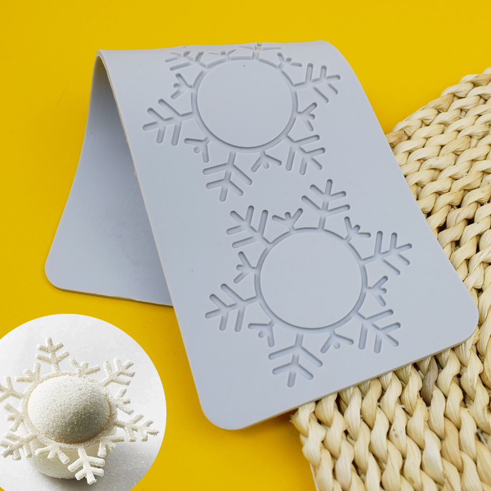 Exquisito Navidad copo de nieve fondant encaje estera árbol de Navidad molde de silicona flor pastel decoración molde para hornear