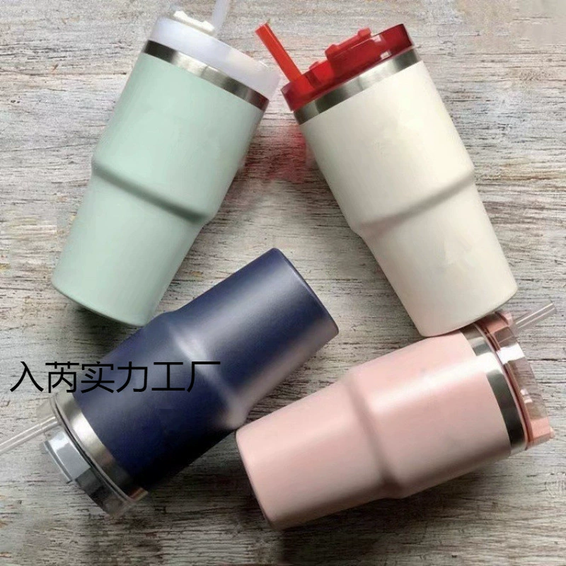 Автомобильная чашка для льда, новая модель, изолированная чашка из нержавеющей стали 304, удобная ручка большой емкости, автомобильная чашка для кофе.