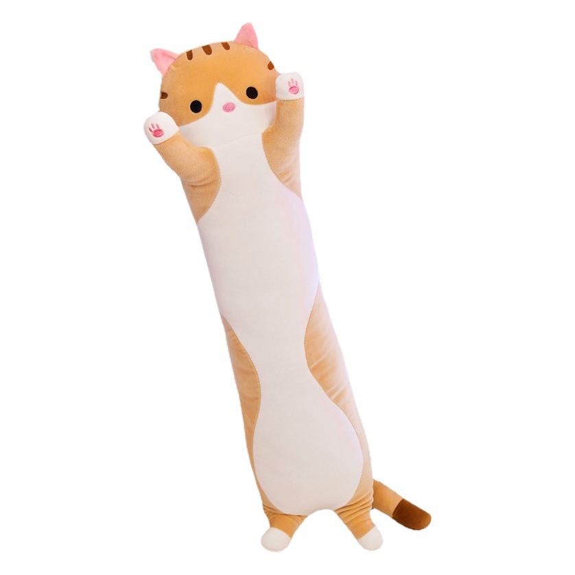 Comercio exterior transfronterizo almohada gato largo juguete de peluche muñeca grande al por mayor producto semiacabado gato largo cáscara de cuero