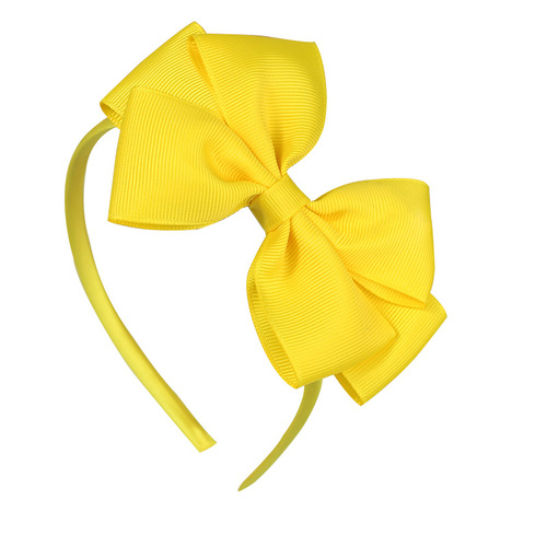 Pure Color Bow Children Hair Band for Girls Polyester Ribbed Headband Hair Accessory Cute Versatile
