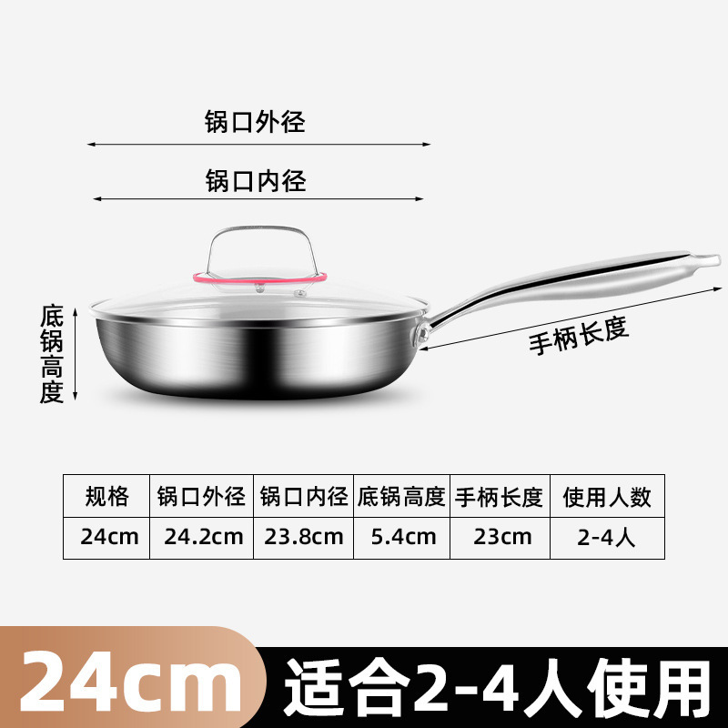 24CM 광택 프라이팬 [손잡이 뚜껑 포함]