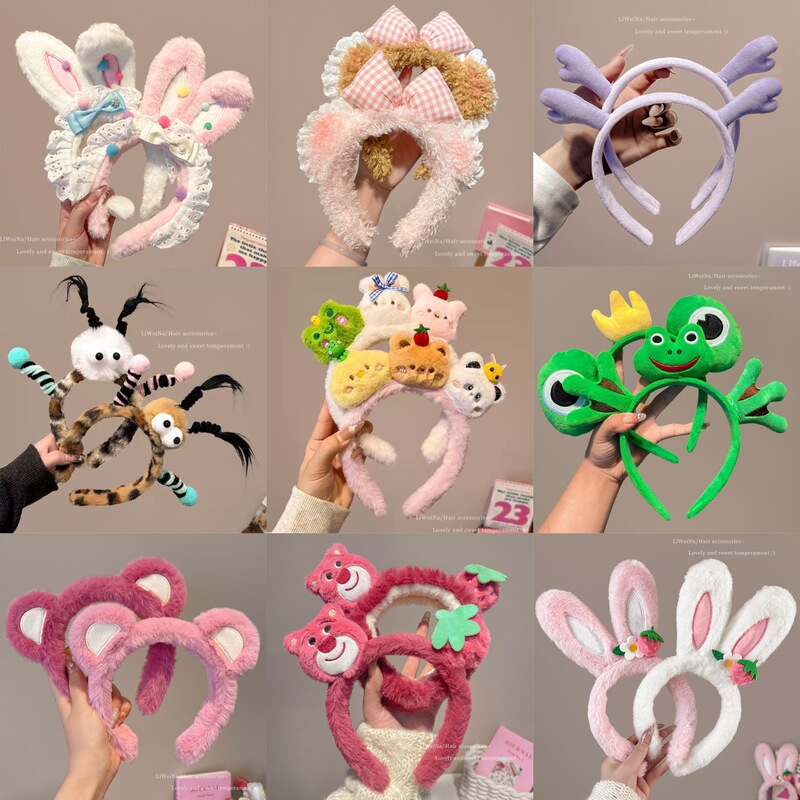 Cute Hairbands for Women, Funny Hair Accessories, Non-Slip Plush Hairbands, Cartoon Cute and Quirky Hairbands Cute Hairbands for Women, Funny Hair Accessories, Non-Slip Plush Hairbands, Cartoon Cute and Quirky Hairbands