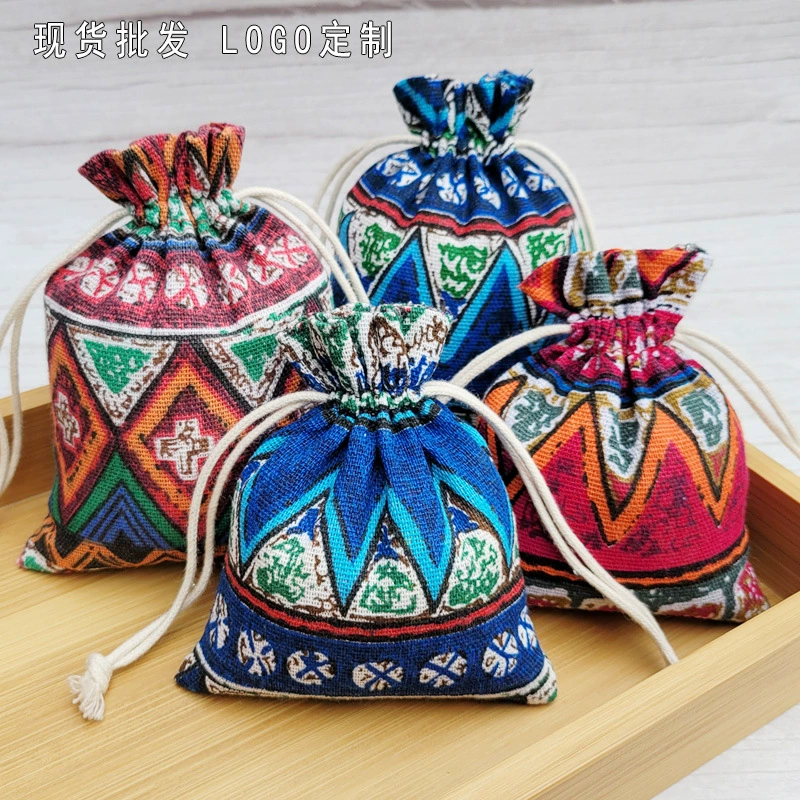 Оптовая продажа фабрики Национальный Стиль Саше хлопок и лен пустая сумка Будда бусины упаковка ювелирных изделий сумка аптечка автомобильное Саше