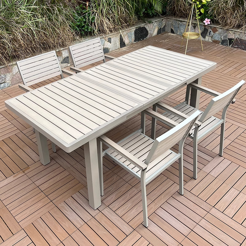 Mesas y sillas de comedor de balcón al aire libre nórdico Patio de la villa Sala de sol Jardín del hotel Recreación al aire libre Cuerda de ocio Muebles de silla de ratán