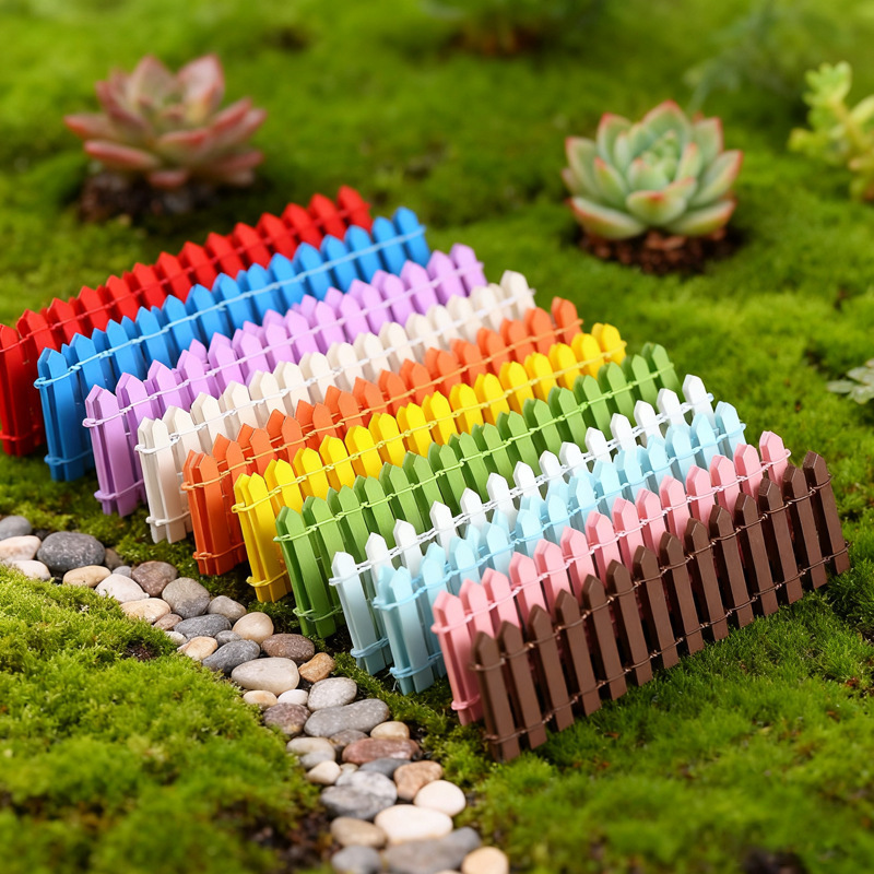 Miniature Landscape Succulent Wooden Fence Photography Props Small Ornaments Potted Succulents DIY Home Landscaping Fence Props