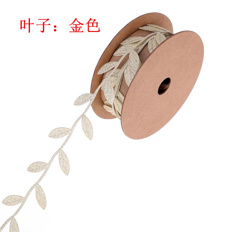 Fuente de la fábrica deja ultrasónico en relieve cinta no tejida encaje copo de nieve hojas de Navidad Correa decorativa ancho