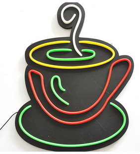 Cross-border hot sale neon decorative coffee cup shape signboard flexible neon billboard