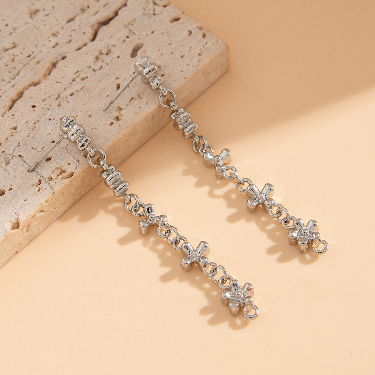 Personalised Rhinestone Y-shaped Necklace Set With Alloy Chain_voghion.com