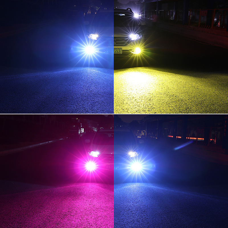 3030 coche LED de dos colores de la lámpara de la niebla 9006H8H11H7 luz dorada P13W flash H16 Cal lámpara modificada