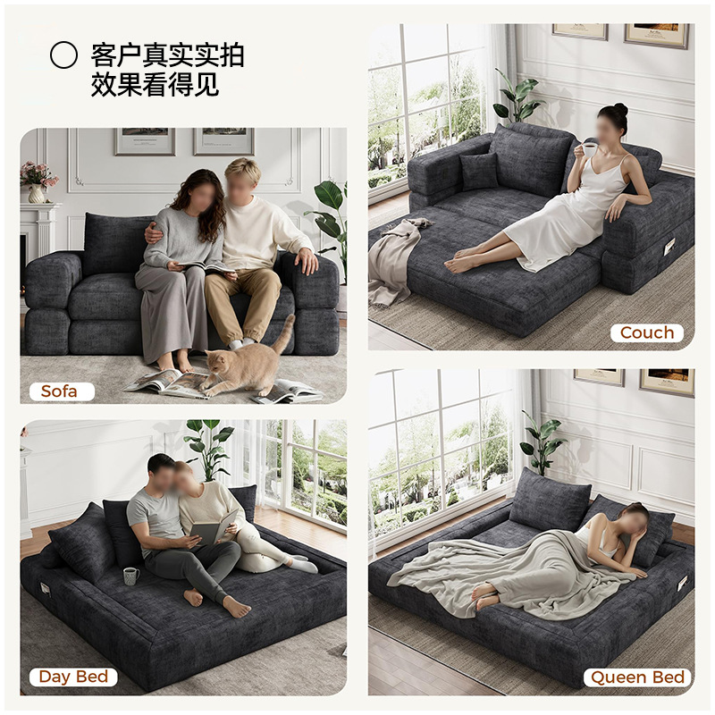 Amazon explosión cama de compresión plegable 3 - en - 1 sofá de tela pequeña casa doble sofá cama colchón de piso