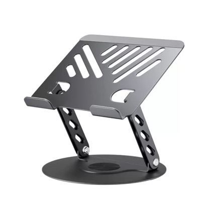 360 ° All-Metal Laptop and Tablet Stand, Foldable, Height-Adjustable, Heat-Dissipating, Multifunctional, Dedicated for Office Use