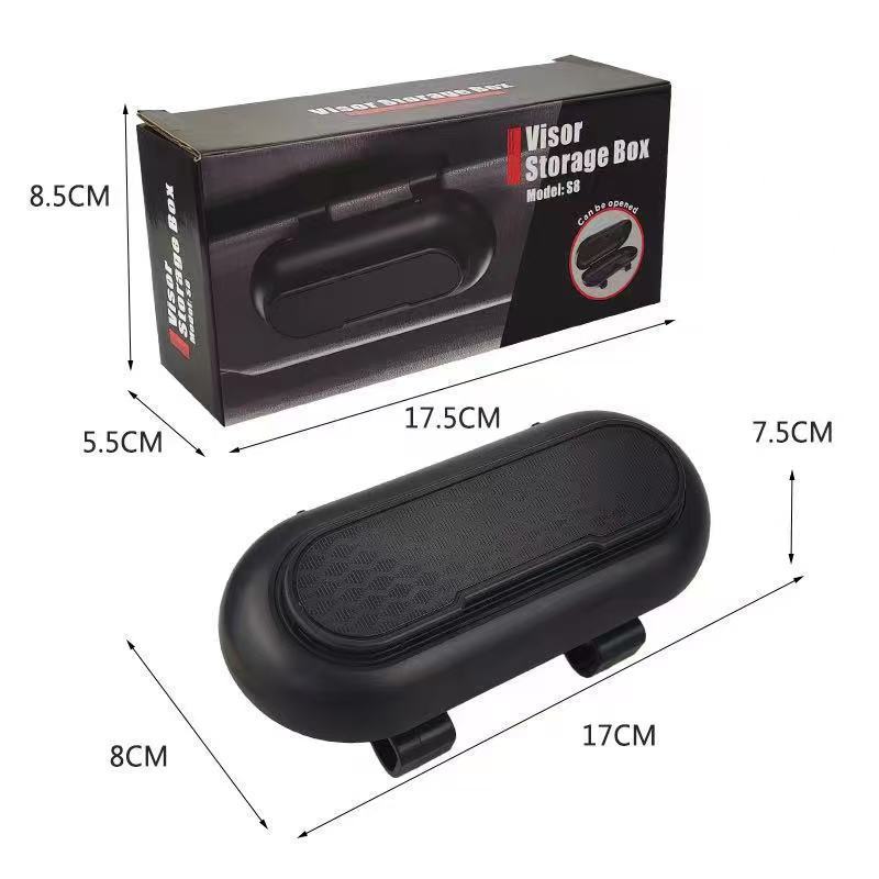 In-Car Sun Visor Card Holder, Car Glasses Clip, Ticket Box, Interior Car Glasses Case, Multifunctional Storage Sunglasses Case
