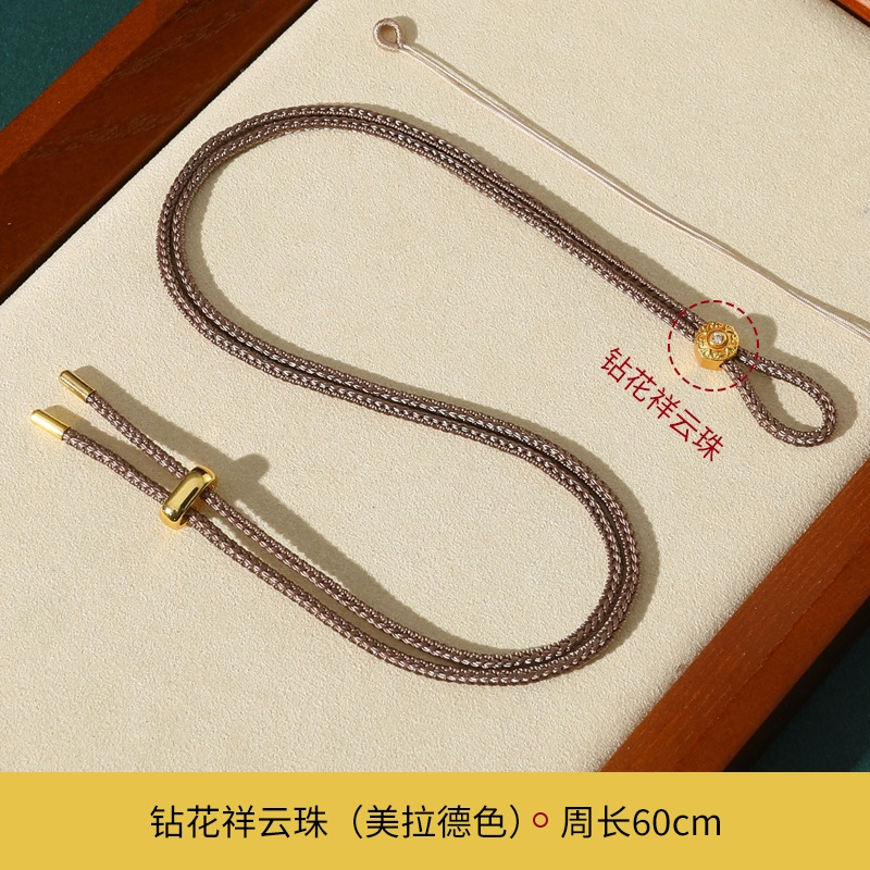 Laopou con colgante de oro cuerda tejida a mano brújula de ocho tesoros cuerda de colgante de jade de seguridad cuerda de grasa