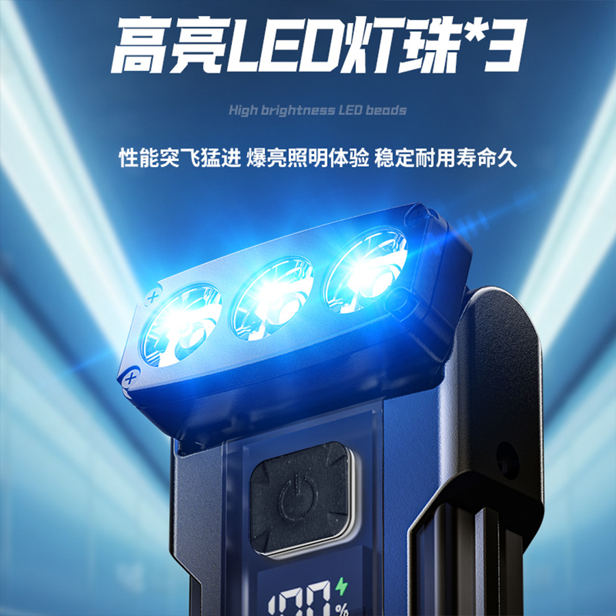 Cross-border nueva lámpara de clip de sombrero multifuncional luz brillante al aire libre cañón de acero multifuente de luz luz mini linterna