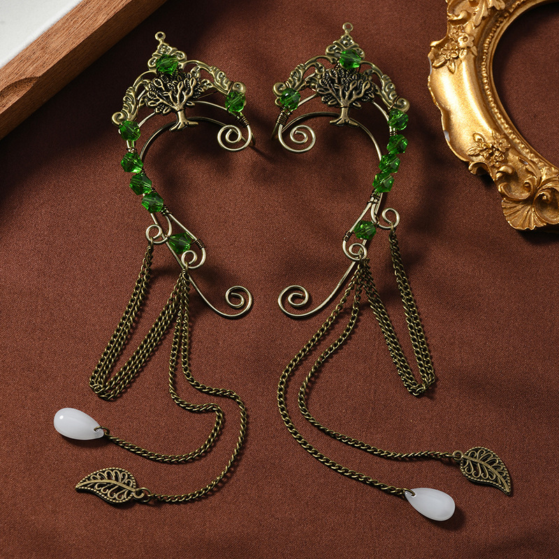New Cross-Border European and American Popular Non-Pierced Ear Hooks, Creative Ear Clips, Tassels, Women's Handmade Cuff Earrings, Export Earrings