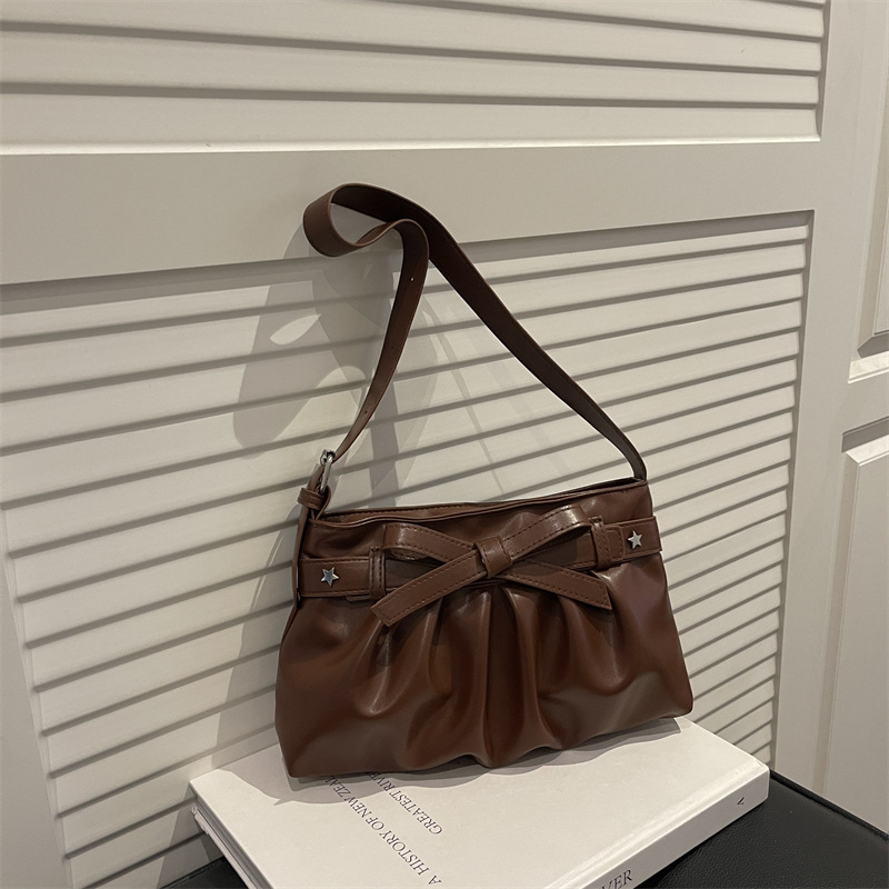 Borsa a spalla francese color crema con fiocco per donna_voghion.com