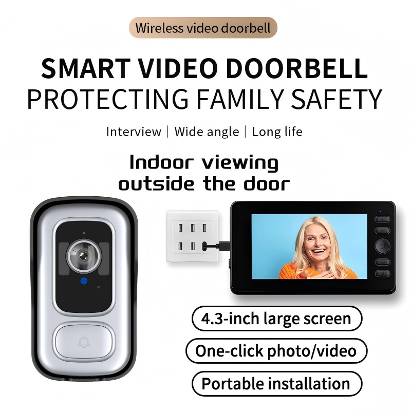 Nuevo M26C transfronterizo de baja potencia inalámbrico pantalla de timbre visual monitoreo de intercomunicación bidireccional activa despierta timbre inteligente