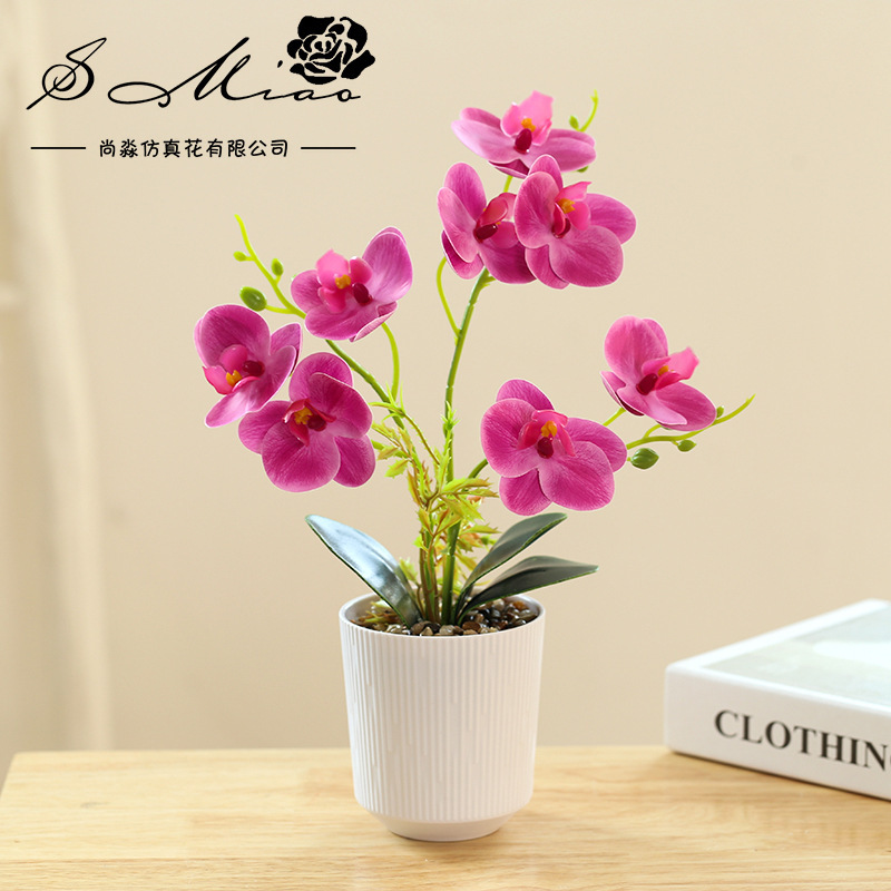 Flores falsas 3D impresión de película tri-ocho flores mariposa orquídea bonsai imitación de flores fabricantes de decoración de moda directa image 1