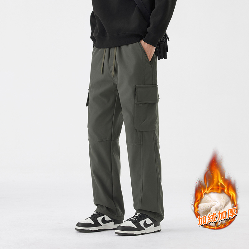American-Style Wide-Leg Casual Pants for Men, 2025 Autumn and Winter Thick Version, Trendy Brand, Loose and Comfortable Straight-Leg Versatile Workwear Long Pants