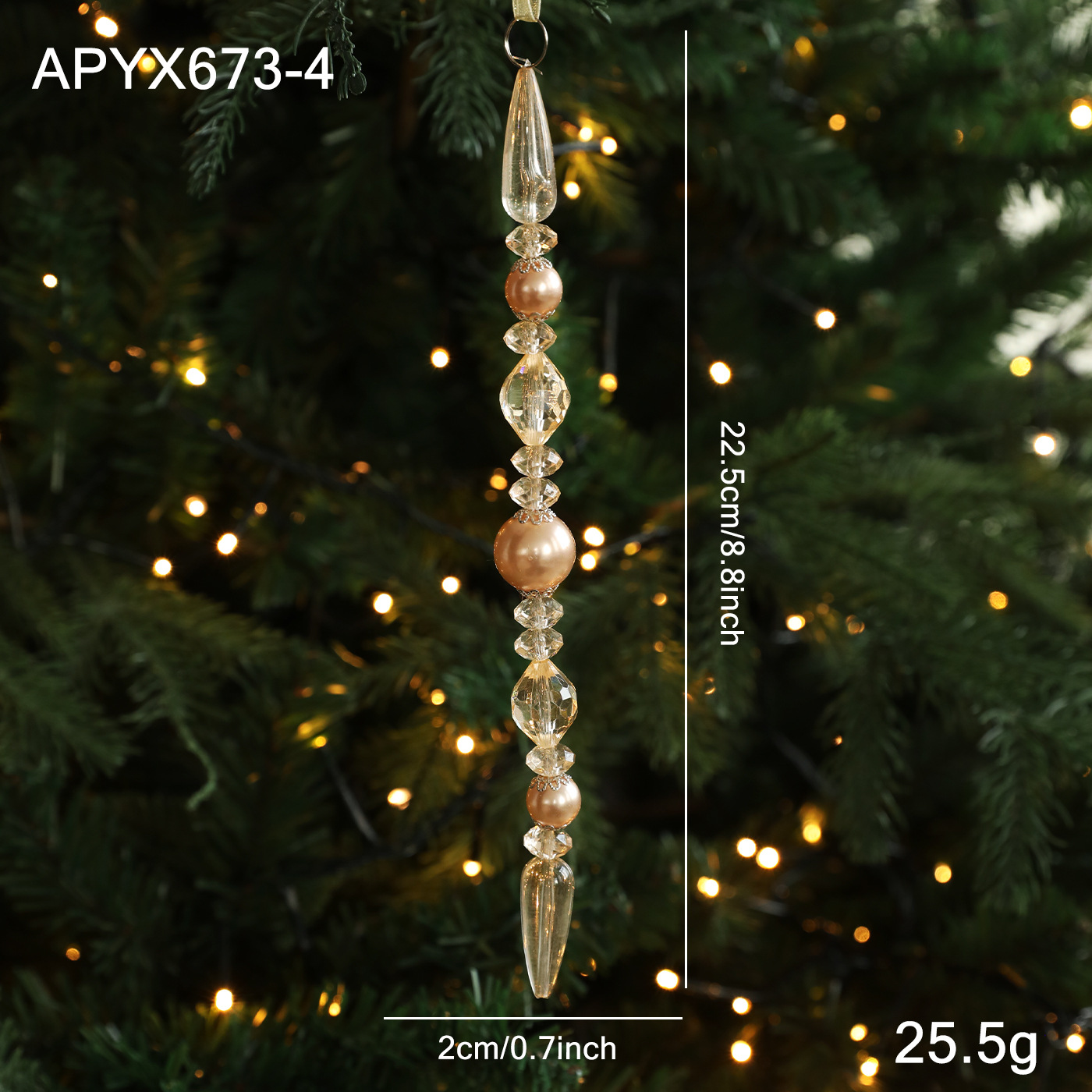 Nuevos productos transfronterizos transparentes colgantes de cristal acrílico colgantes colgantes decoraciones de Navidad árbol de Navidad vestidos colgantes