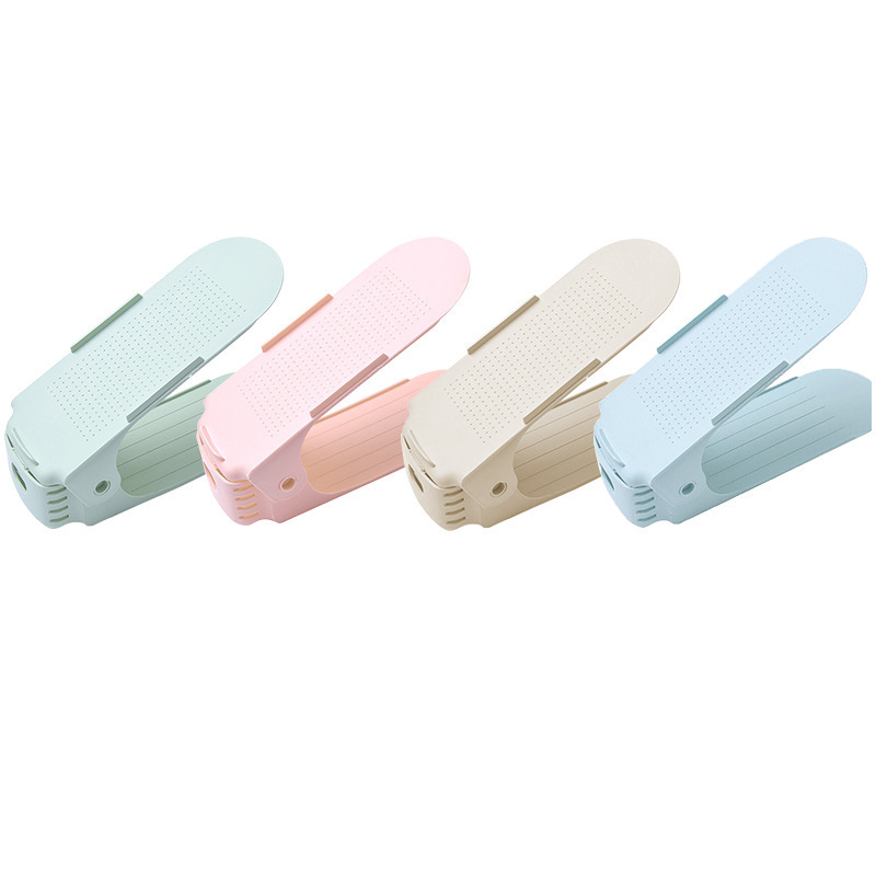 Zapatero de almacenamiento ajustable creativo, soporte para zapatos de doble capa, ahorro de espacio, almacenamiento de dormitorios domésticos, zapatillas, zapatero, ventas directas de fábrica