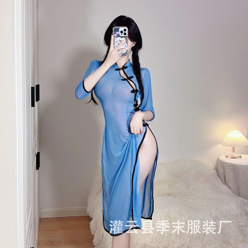Sexy Republic of China student cheongsam uniform cos transparent pajamas women's pure desire to change clothes role play sexy lingerie