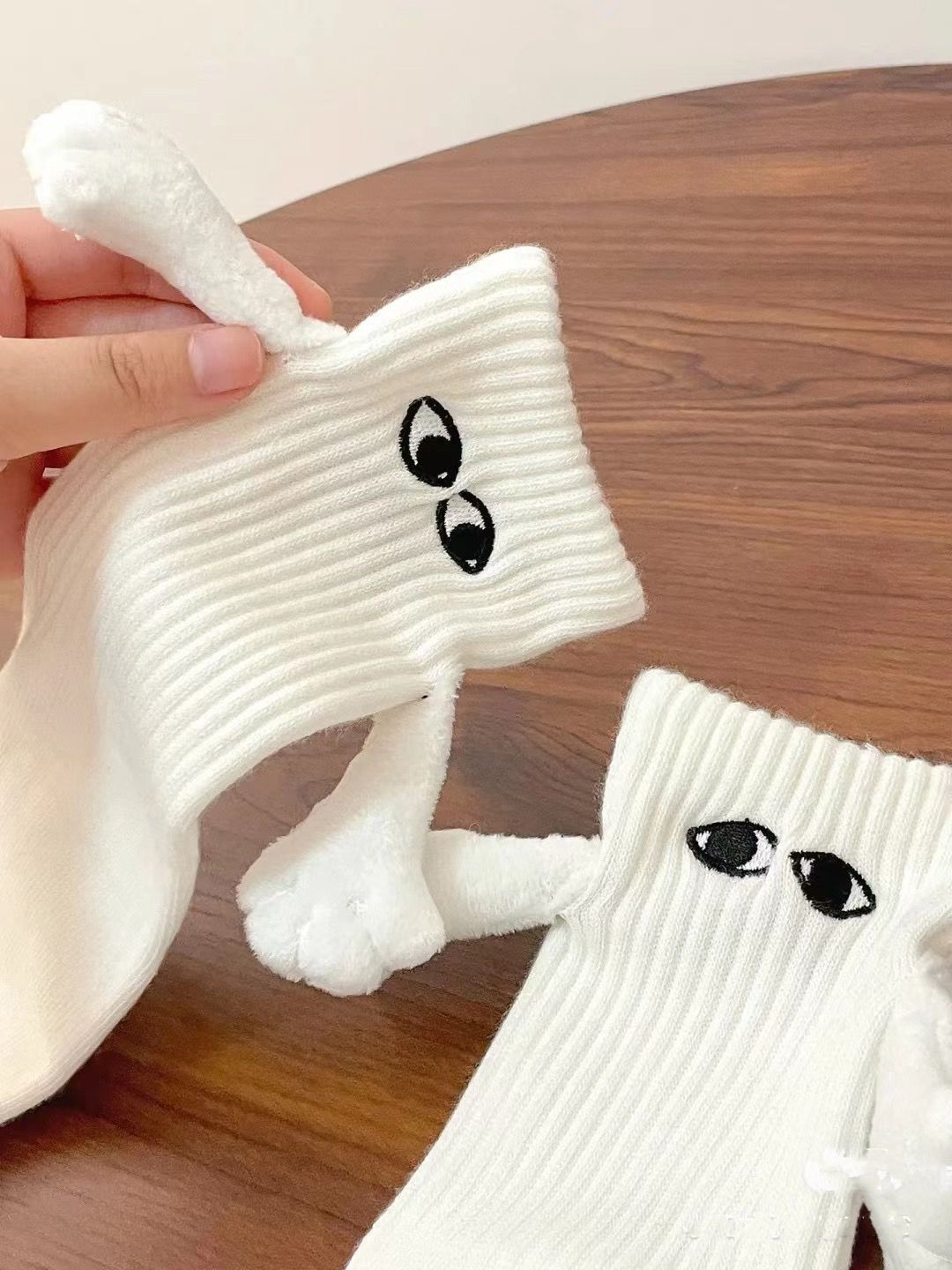 80g Weight Socks Lingerie Type Unisex Cartoon Style  Face Spandex Polyester Cotton Crew Socks A Pair