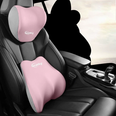Waist and Neck Support Car Seat – Waist support - pink-headrest
